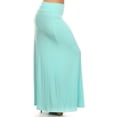 thumbnail image 2 of Women's Plus Size High Waist Foldable Elastic Band Relaxed Fit Solid Maxi Skirt, 2 of 6