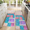 thumbnail image 4 of Kitchen Rugs Sets Of 2,Bohemian Pioneer Flower Patchwork Anti Fatigue Kitchen Mat Rugs Non Slip Washable,Decorative Kitchen Floor Mats for Kitchen,Sink,Laundry,17"X47", 4 of 5