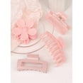 thumbnail image 2 of 4Pcs Pink Colors Hair Claw Clips Accessories with Multi-Styles, Flower Claw Clips for Thick Hair, Hair Clips For Women Non Slip, 2 of 10