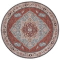 thumbnail image 2 of Safavieh Tucson Filip Oriental Machine Washable Area Rug, Aqua/Rust, 8' x 8' Round, 2 of 12
