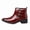 Red, variant on Men's Crocodile-Embossed Patent Leather Chelsea Boots with Double Buckle Strap, Low Heel Pointed Toe Cowboy Boots