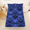 thumbnail image 5 of Homewish Goth Halloween Skull Queen Sheets,Retro Damask Queen Sheet Sets,Navy,4-Piece,1 Flat Sheet, 1 Fitted Sheet and 2 Pillowcases, 5 of 6