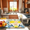 thumbnail image 3 of Blue and Yellow Floral Large Dish Drying Mats, Reversible Dish Drying Pads for Kitchen Counter Foldable and Stored in a Drawer,18"x24" Extra Large Draining Mat Protect for Kitchen,Bar Counter, 3 of 7