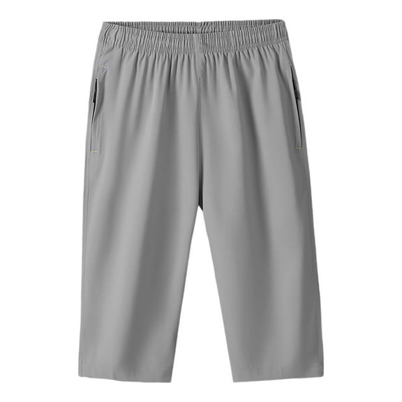 Cargo Joggers Men – Workout or Travel Pants for Fitness Men's Casual Capri Pants Elastic Comfortable Summer Breathable Lightweight Slim Fit Stretchable Daily Wear Versatile Solid Color