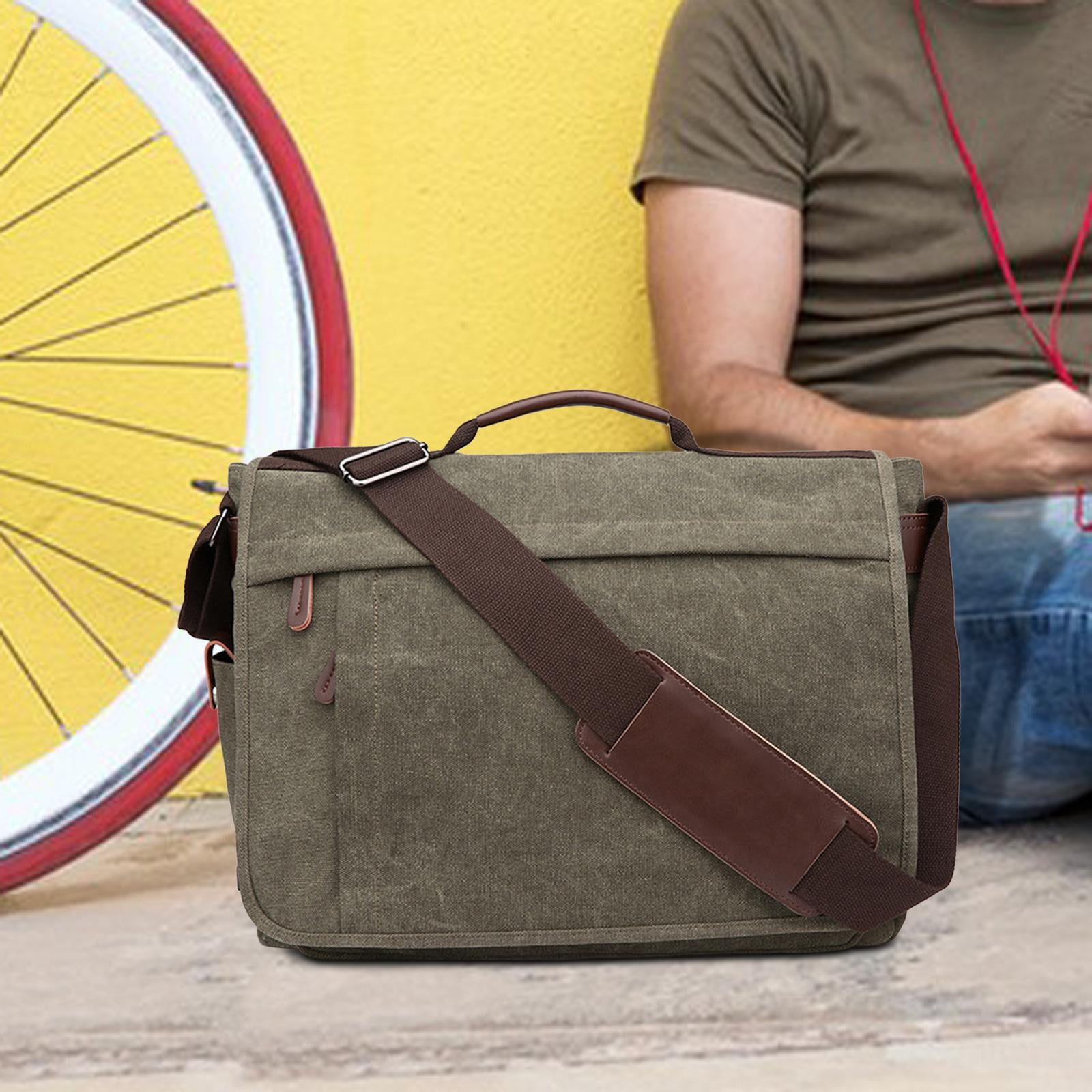 Wxqbjtam Business Briefcase Men Briefcase Satchel Wear Resistant Travelling Pouch Stylish Deep Green