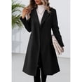 thumbnail image 3 of Fall Winter Womens Long Double Breasted Coats Lapel Collar Pea Coat Slim Fit Jackets Trench Coat Outwear, 3 of 6