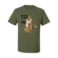 thumbnail image 2 of Wild Bobby God Made Me This Way Cross with Sunflowers Inspirational/Christian Men Tee, Military Green, 5X-Large, 2 of 6