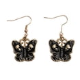 thumbnail image 5 of 1 Pair Halloween Earrings Contrast Color Anti-rust Decorate Ears Dark Style Skull Pattern Butterflies Shape Hook Earrings, 5 of 8