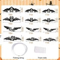 thumbnail image 2 of Deago 12 Pcs Glowing Hanging Bats Halloween Decorations Outdoor, 3D Plastic Flying Bats with Realistic Scary Glowing Skeleton Bats Sticker for Porch, Lawn, 2 of 8