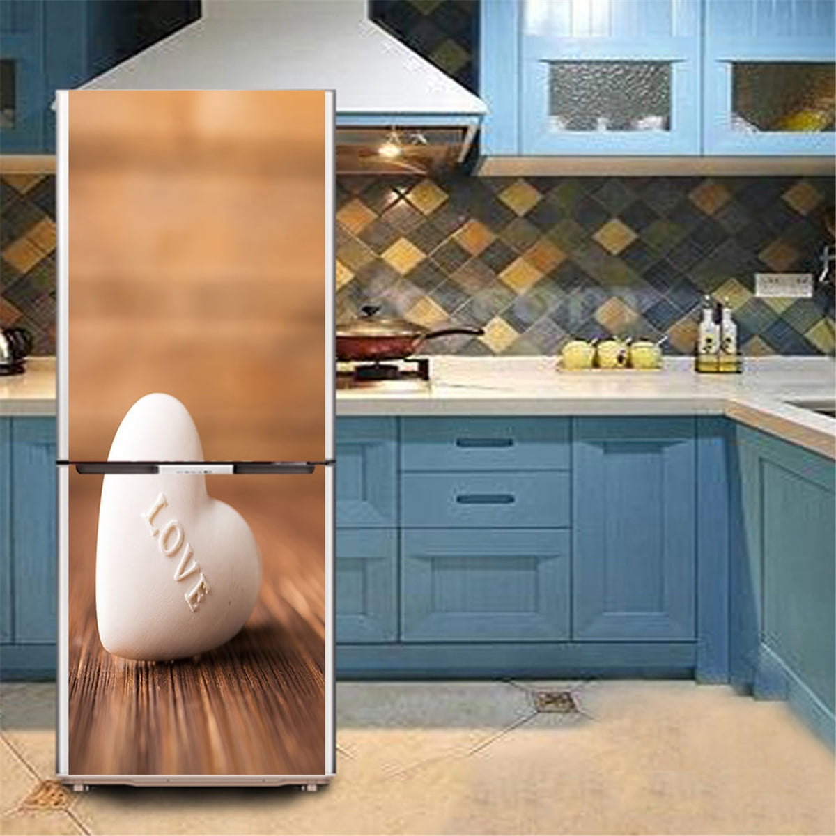 3d Refrigerator Stickers Full Door Cover Self Adhesive Fridge