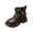Brown, variant on Children's Boots, Single Boots, British Side Zipper, Soft Soled Leather Shoes, Short Boots