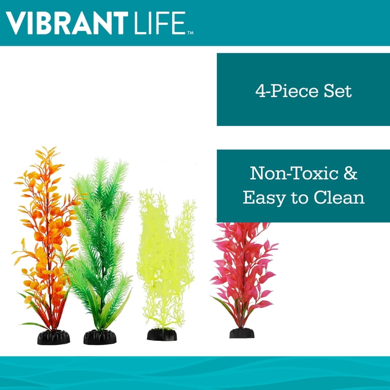 Vibrant Life 4-Piece Assorted Aquarium Plants Set photo 3