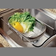 thumbnail image 3 of nu steel Stainless Steel Over The Sink Oval Colander with Expandable Rubber Grip Handles - stainless steel Mesh Strainer to Strain, Drain, Rinse Pasta, Fruits, Vegetables, 3 of 3
