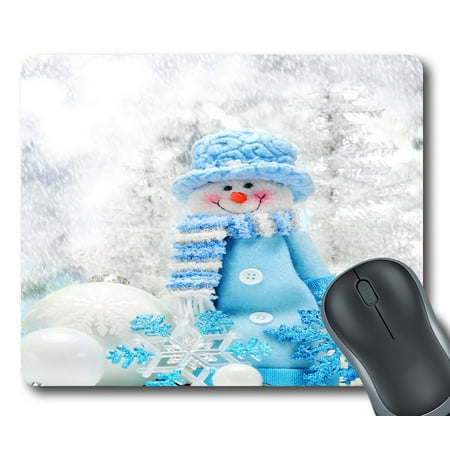 Merry Christmas Mouse GCKG Merry Christmas Xmas Snowman Mouse Pad Personalized Unique Rectangle Gaming Mousepad 9.84