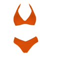 thumbnail image 4 of MSJUHEG Bikinis Set,Spaghetti Straps,Mid Rise Bikini Sets for Women,Womens Bikini,Halter String,High Waisted Bikini Sets for Women,Push Up Orange M, 4 of 4