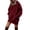 Wine, variant on Dpjklzsn Women's Oversized Hooded Sweatshirt Dress, Drawstring Long Sleeve Drop Shoulder Pullover with Pocket