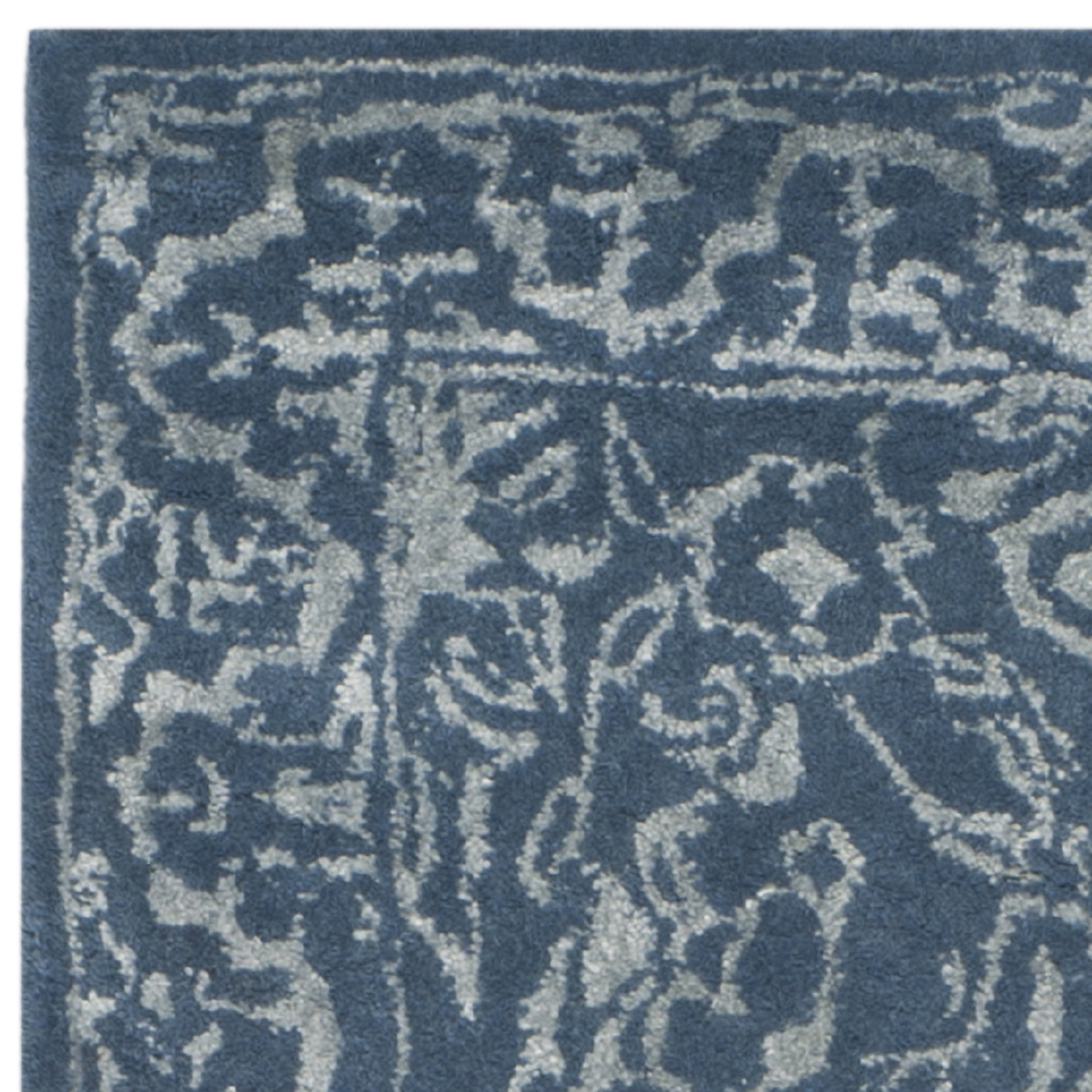 SAFAVIEH Glamour Kalisha Traditional Wool Area Rug, Grey/Blue, 3' x 5'