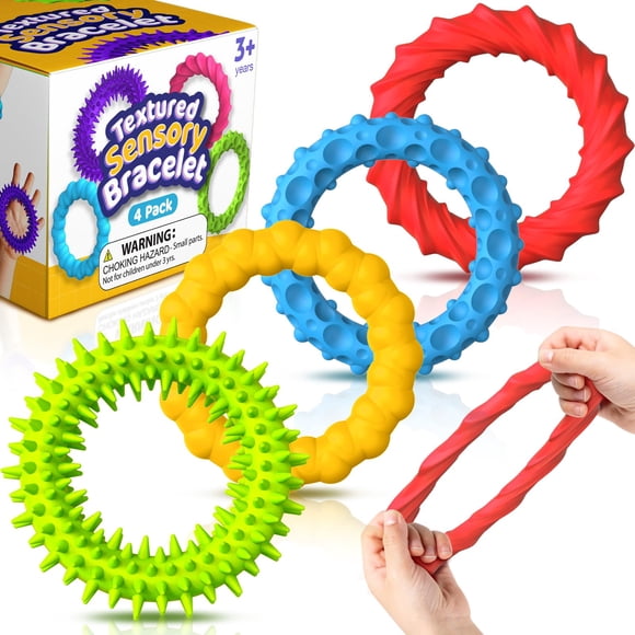 Pulsera Fidget Small Fish Sensory para niños y adultos, paquete de 4
