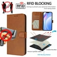 thumbnail image 3 of Wallet Case For iPhone 16 Pro, RFID Blocking Credit Card Holder,Premium PU Leather Folio Magnetic Closure Flip Kickstand Function with Hand Strap Shockproof Cover Women Men,Brown, 3 of 10