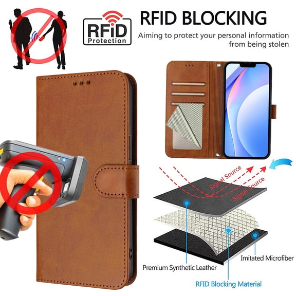 Wallet Case For Samsung Galaxy S25, RFID Blocking Credit Card Holder,Premium PU Leather Folio Magnetic Closure Flip Kickstand Function with Hand Strap Shockproof Cover Women Men,Rose