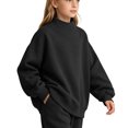 thumbnail image 6 of Jalioing Mock Neck Sweatshirt for Kids Casual Fashion Solid Color Long Sleeve Pullover Fall Winter Tops for Boys Girls, 6 of 9