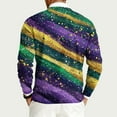 thumbnail image 4 of Havenx Mens Ribbed Knit Shirt Round Neck Carnival Printed Sweaters Long Sleeve Ribbed Knit Tops Pullovers Mask Print Slim Fit Carnival Lightweight Casual Wear,Purple M, 4 of 6