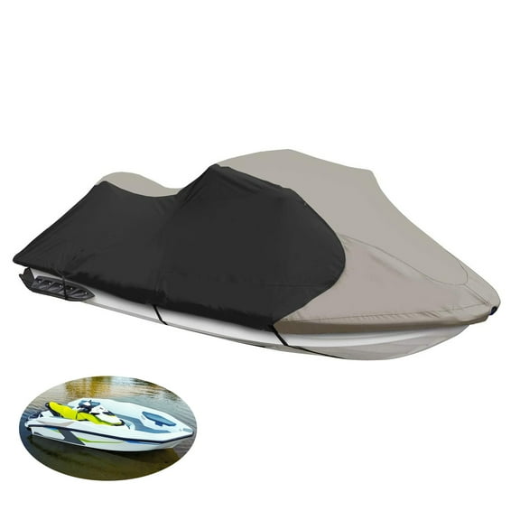 waltyotur Heavy-Duty 116-125(2-3 Seater) TOP Cover Trailerable Cover Black   Grey Color Replacement for PWC Watercraft Jet Ski Motorcycle Boat Cover