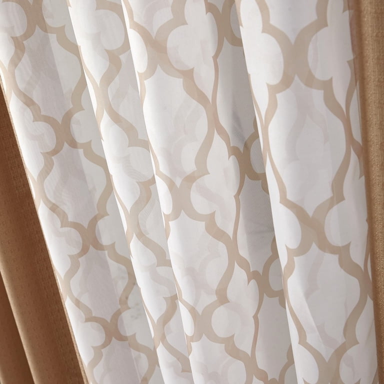 Mainstays Curtain And Sheers 4-Piece Panel Set Tan photo 8