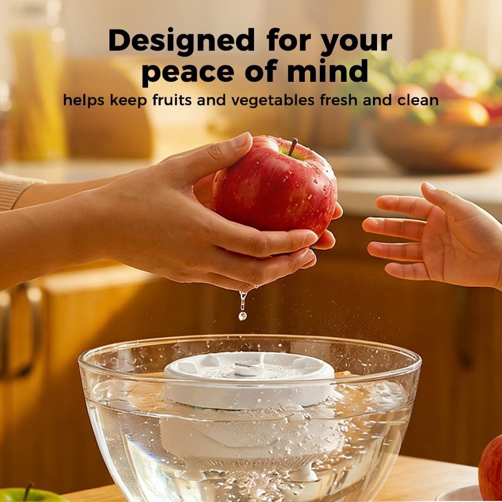 Fruit and Vegetable Washing Machine,Wireless Fruit Cleaner Device,Titanium Electrolysis Fruit and Veggie Cleaning Machine,Waterproof Food Purifier for Fruits,Vegetables,Meat and Tableware