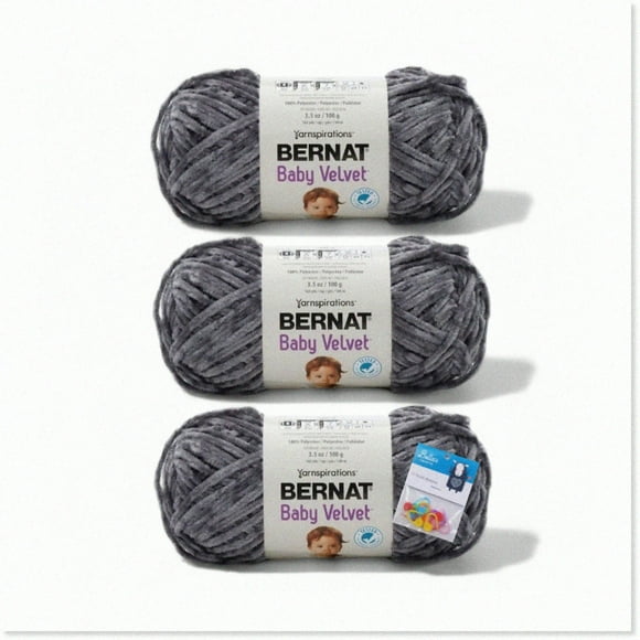 Velvet Gray Vapor Trio avec Marqueurs Bella's Stitch - Lot de 3.5 Oz Tricot Luxe
