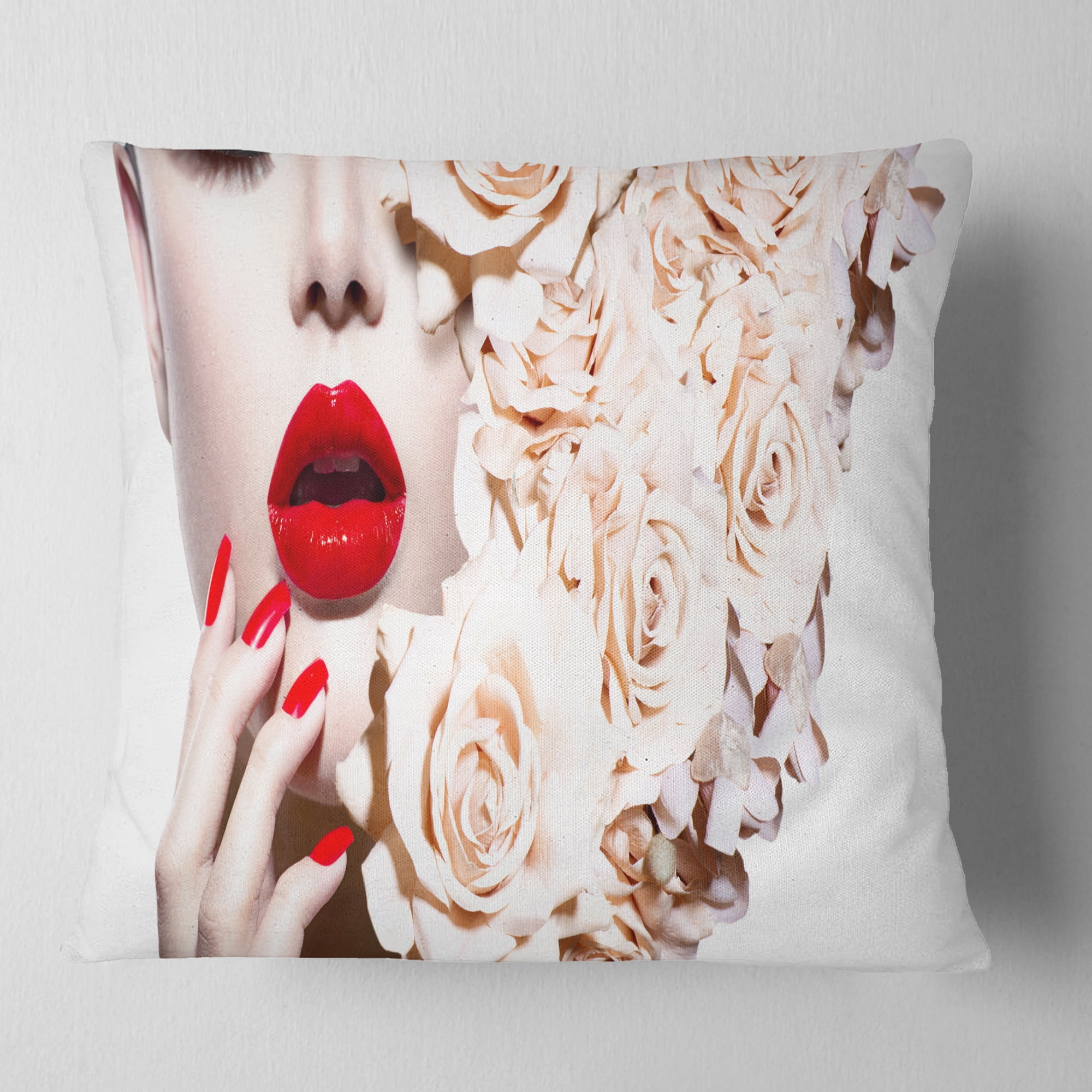 Designart Woman's Fashion and Floral Design - Sensual Throw Pillow - 16x16
