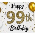 thumbnail image 4 of Glittery 99th Birthday Banner with Balloons and Stars Backdrop Party Supplies Photography Props Birthday Decoration Background Decor, 4 of 7