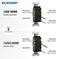 thumbnail image 2 of ELEGRP Decorator Wall Receptacle Outlet, Tamper Resistant 15 Amp Standard Electrical Wall Outlet, Residential Grade, Self-grounding, 125V, Wall Plate Included, UL Listed, Glossy White, 10 Pack, 2 of 11