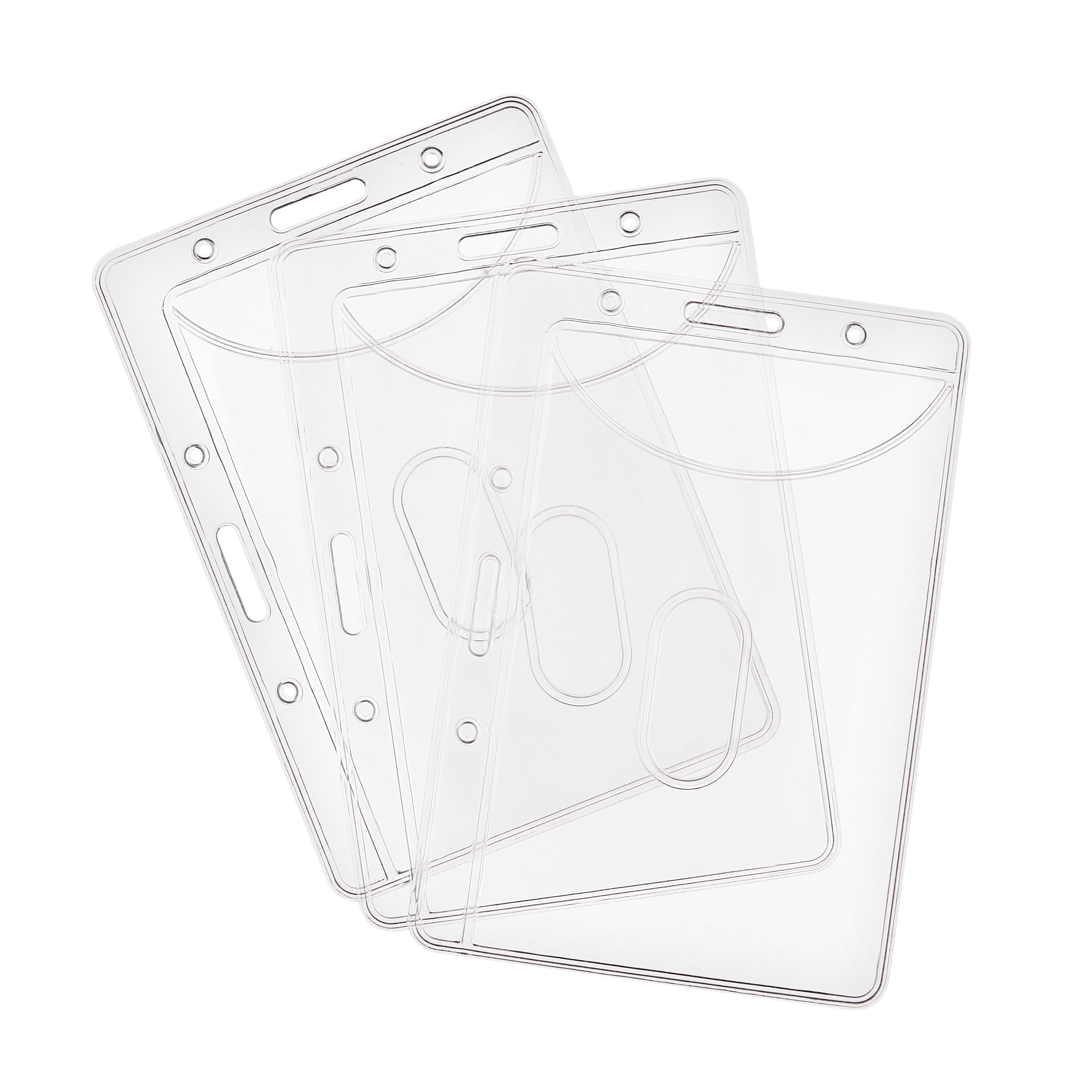 Pen+Gear Plastic Badge Holders, Clear, 12 Count