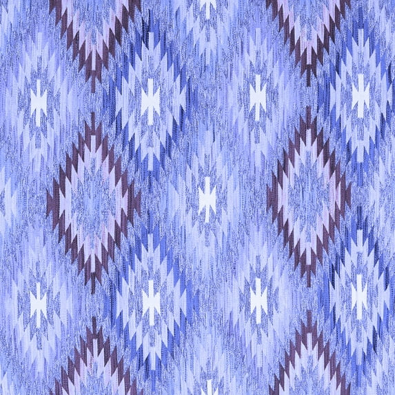 Ahgly Company Indoor Square Southwestern Blue Country Area Rugs, 4' Square