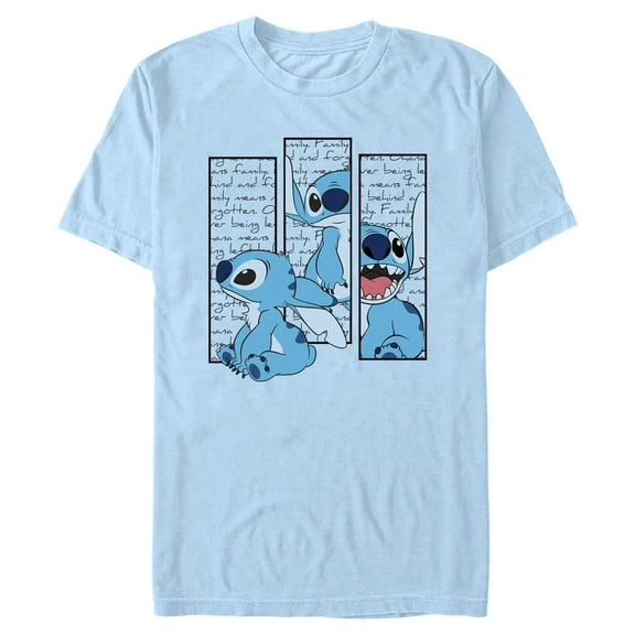 Mens Lilo & Stitch Boxed Up Ohana Phrase Stitch T Shirt
