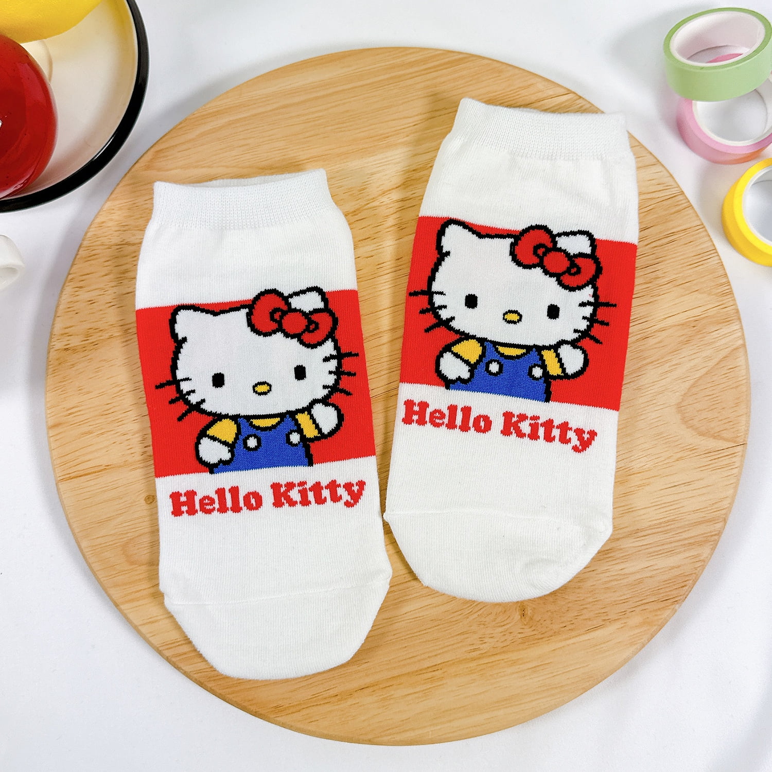 Hello Kitty Official Licensed Women's Ankle,  Cute Character Design, 8 pack Set Collection