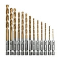 thumbnail image 2 of Colaxi 13 Pieces Hex Shank Drill Bit Set, Twist Drill Bit, Quick Change HSS Electric Screwdriver Drill Bit, for Steel Aluminum Alloy, 2 of 10