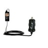 Gomadic Intelligent Compact Car / Auto DC Charger suitable for the Coby CAM5002 SNAPP Camcorder - 2A / 10W power at half the size. Uses Gomadic TipExc