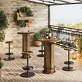 thumbnail image 2 of Tribesigns Industrial Round Bar Table with 2 barstools, Bistro Sets with Chairs, Pub Cocktail Table, 2 of 5