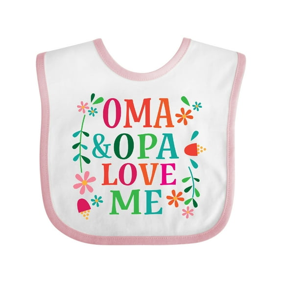 Inktastic Oma and Opa Love Me Girls Baby Bib