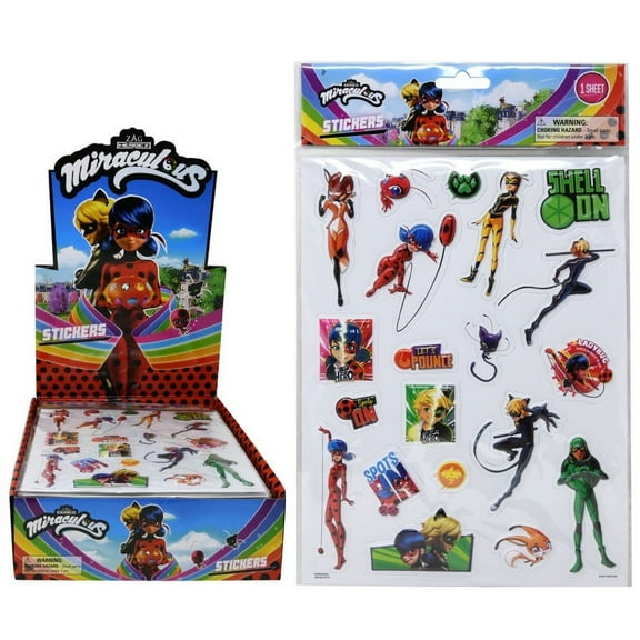 Miraculous Ladybug Raised Sticker Sheet In Display