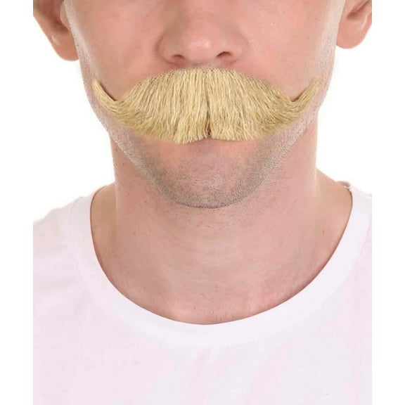 HPO Adult Men's Handlebar Style Mustache Set | Brown Color Cosplay Facial Hair