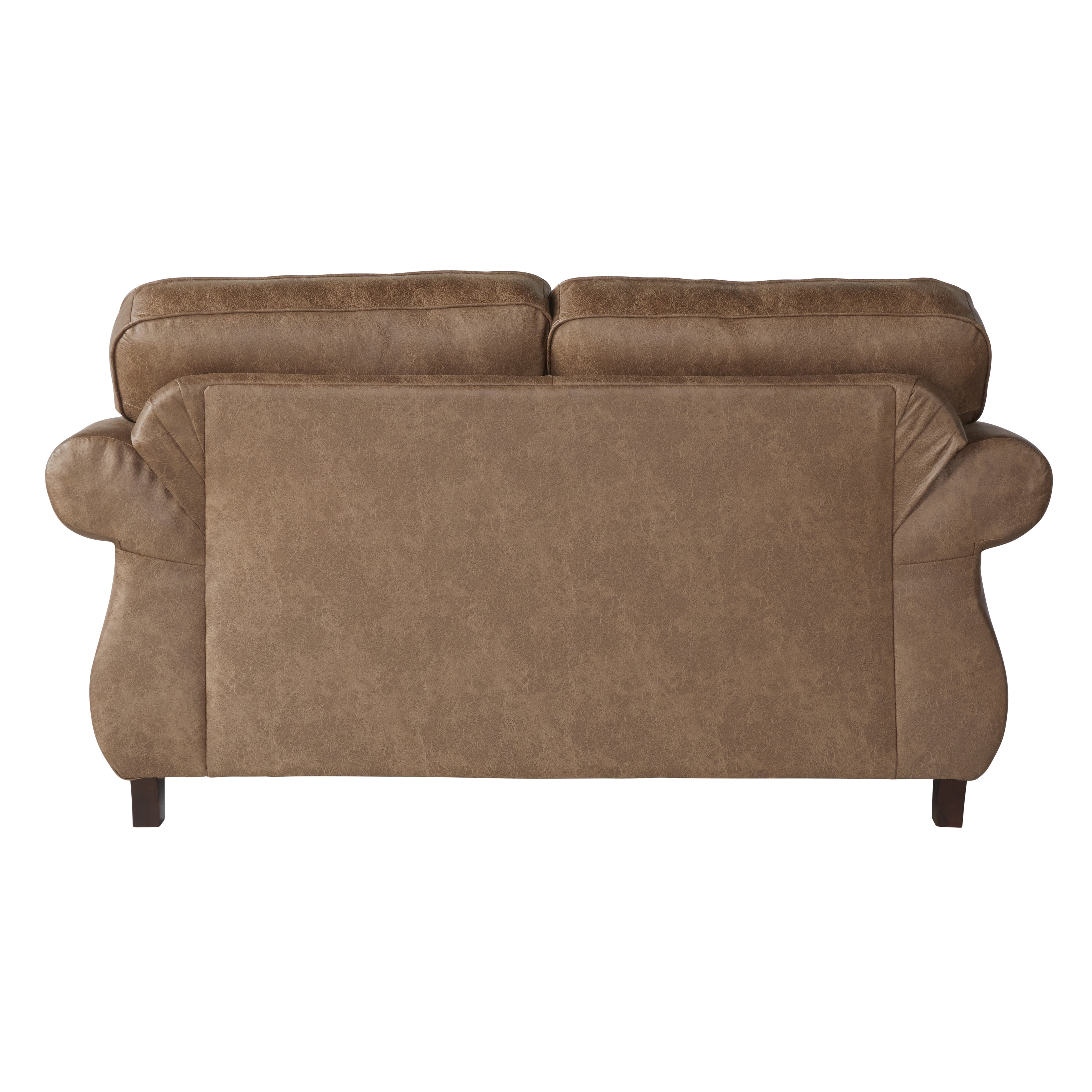 Leinster Faux Leather Loveseat with Antique Bronze Nailheads in Jetson Ginger