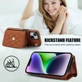 thumbnail image 3 of Case for iPhone 14 Plus, Crossbody Wristlet Case Wallet with RFID Blocking Card Slots KickStand Flip Folio PU Leather Magnetic Protective Cover Women for iPhone 14 Plus, Brown, 3 of 9