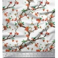 thumbnail image 1 of Soimoi Rayon Fabric Snake,Leaves & Blossom Floral Printed Fabric 1 Yard 42 Inch Wide, 1 of 1