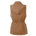 thumbnail image 4 of Aboser Womens Trench Jacket Plus Size Sleeveless Hooded Jackets Button Down Vests Outdoor Hiking Running Jacket Drawstring Hooded Cargo Coats with Pockets, 4 of 4
