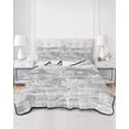 thumbnail image 2 of Quilts Full Size Bedding Set, Grey Coastal Lightweight Quilted Comforter, Summer Ocean Sea Waves Starfish Corals Soft Reversible Bedspread Coverlet with Pillow Covers for All Season, 78" x 90", 2 of 7