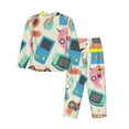 thumbnail image 2 of Uemuo Playing Video Games Pattern Womens Pajama Sets,PJ Set for Women,Pajamas for Women Logo,Long Sleeve Pajama Set for Women,Soft Long Sleeve Top With Pants-Medium, 2 of 9