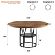 thumbnail image 5 of Yeshouse Mesa de comedor redonda de 120 cm para 4-6 personas, con estante de almacenamiento y marco de metal resistente, ideal para cocina, sala, apartamento y oficina, 5 of 8